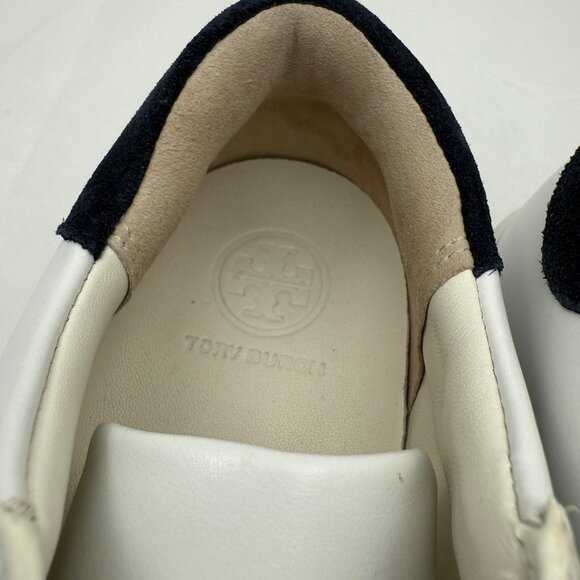 Tory Burch Sneakers Womens 5M T-Logo Leather Lace-Up Black/White Logo - Picture 10 of 14